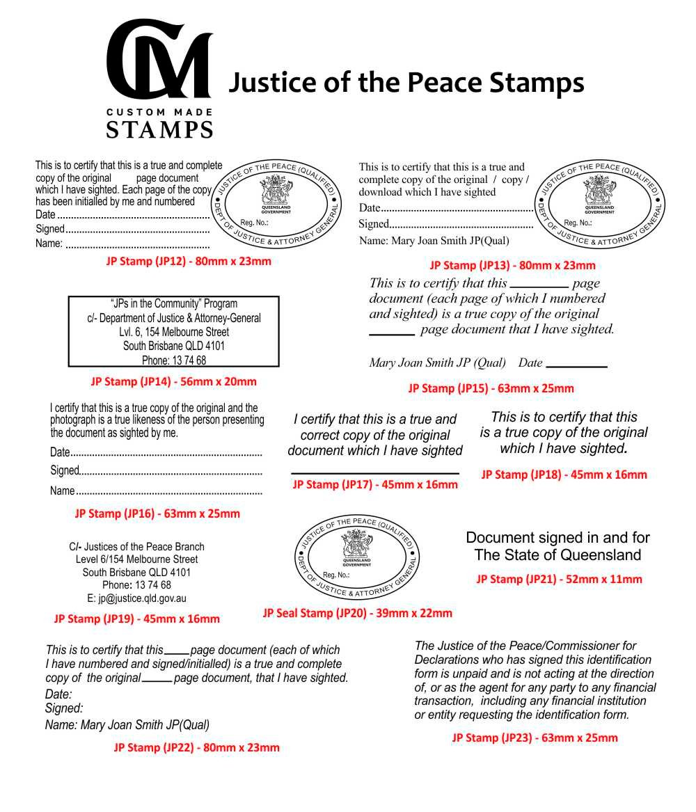 QLD JP & Cdec Stamps - Image 3