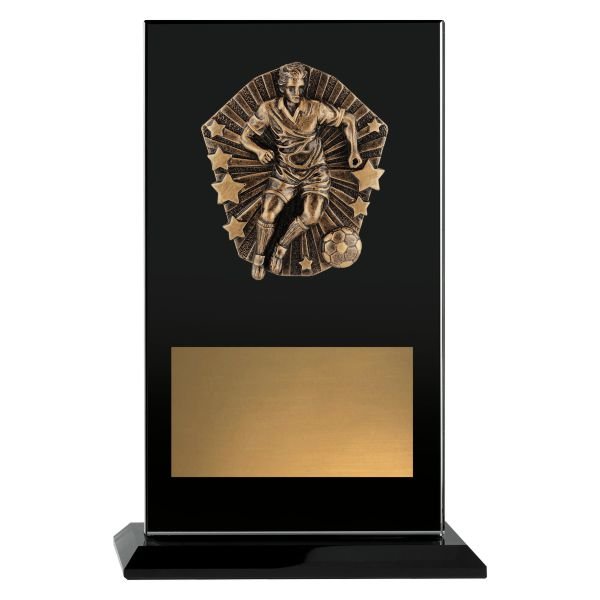 Glass Cosmos Male Football Trophy 215mm