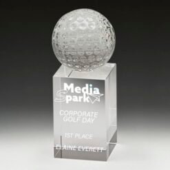 Alternative view of Crystal Acorn Golf Trophy 140mm