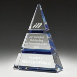 Alternative view of Phoenix Crystal Blue Pyramid Award