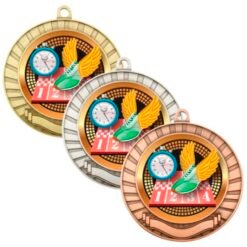 Eco Scroll Track Medal with Coloured Centre