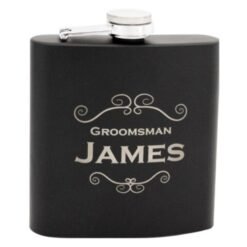 Laserable Matte Black Flask 6oz
