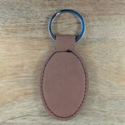 Rawhide Leatherette Keychain Oval