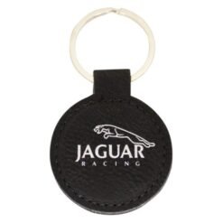 Alternative view of Black Leatherette Round KeyChain